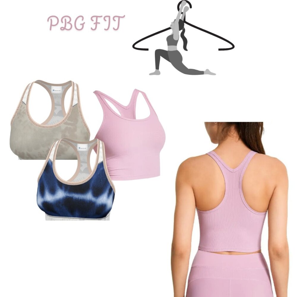 Women's Fashion Sports Bra 3 Pack Athleisure Yoga Top Women Sports Bra Ribbed